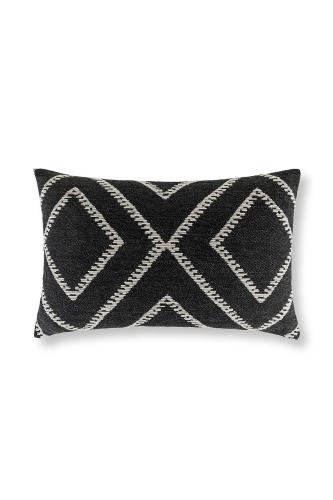 Coincasa διακοσμητικό μαξιλάρι με γεωμετρικό σχέδιο 35 x 55 cm - 007255756 Μαύρο